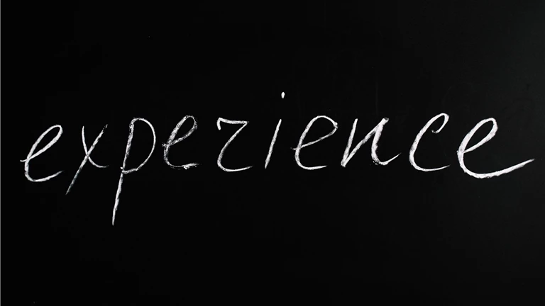 Experience Lettering Text on Black Background